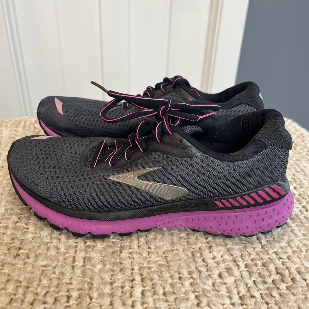 Brooks Womens Adrenaline GTS 20‎ 1202961B062 Black Running Shoes Sneakers Sz 8